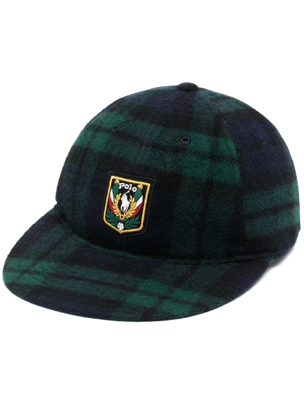 

Polo Ralph Lauren logo-patch plaid-check cap - Green