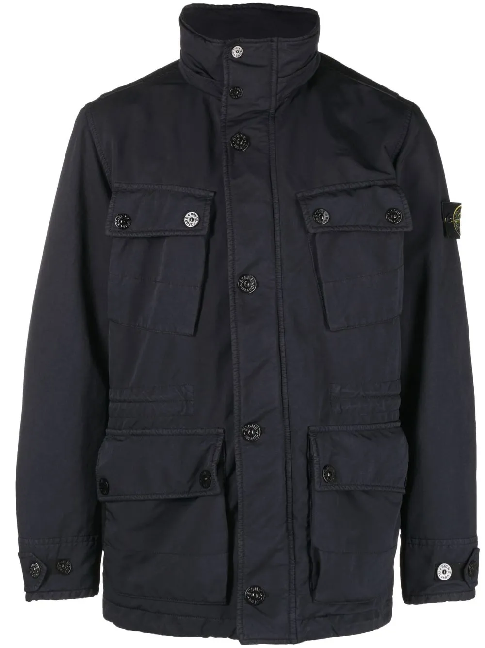 

Stone Island logo-patch sleeve detail jacket - Blue