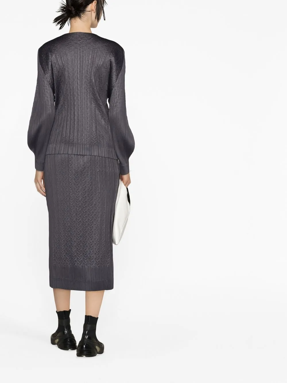 Pleats Please Issey Miyake Cable Stich Midi Skirt - Farfetch