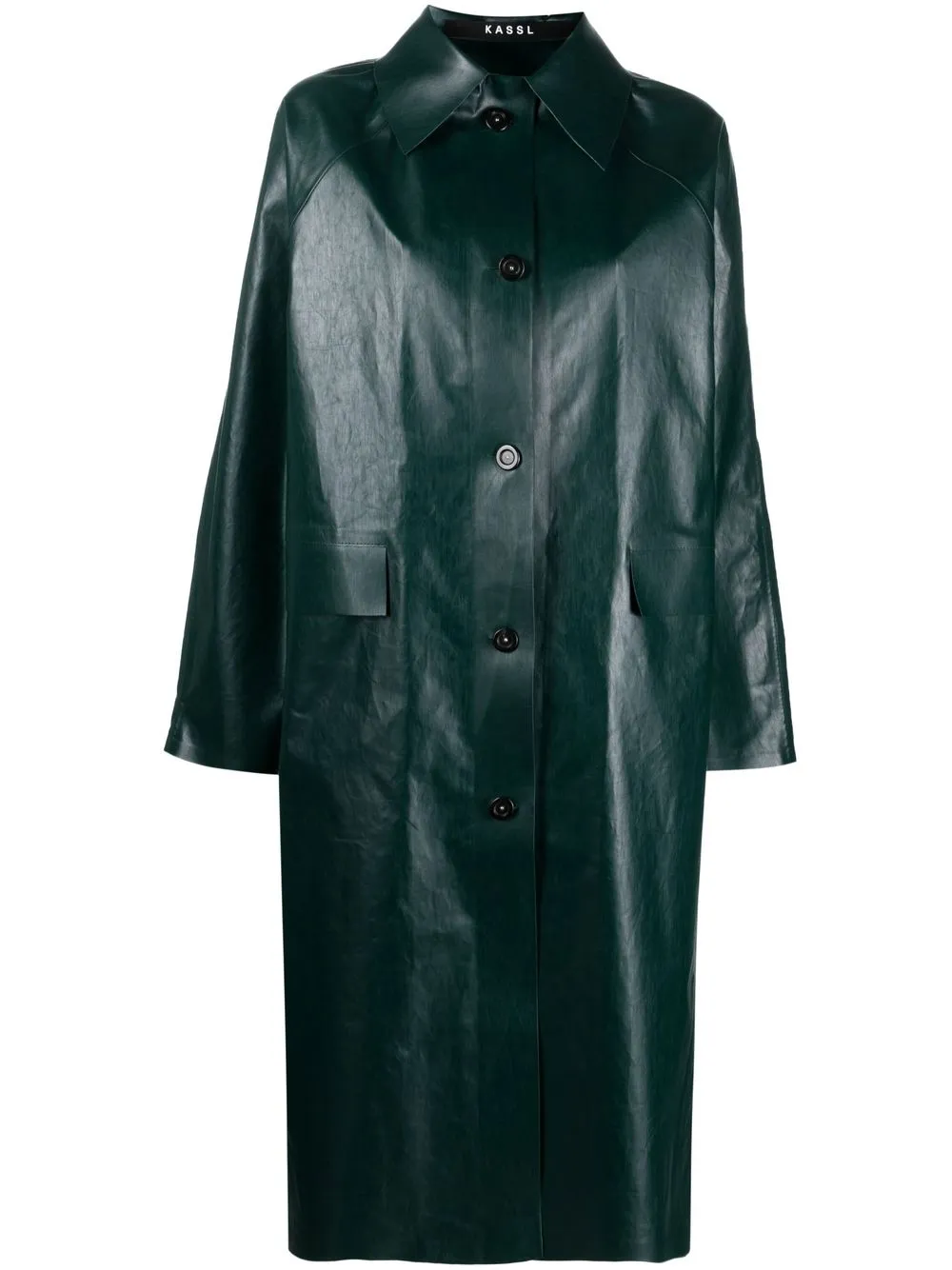

KASSL Editions faux-leather trench coat - Green