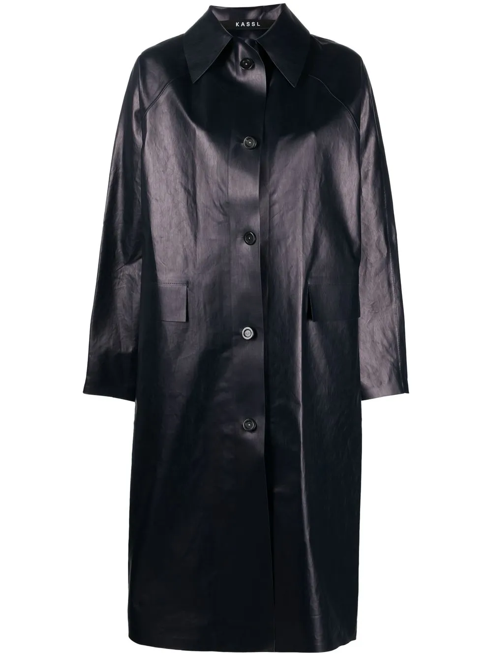 

KASSL Editions faux-leather trench coat - Blue