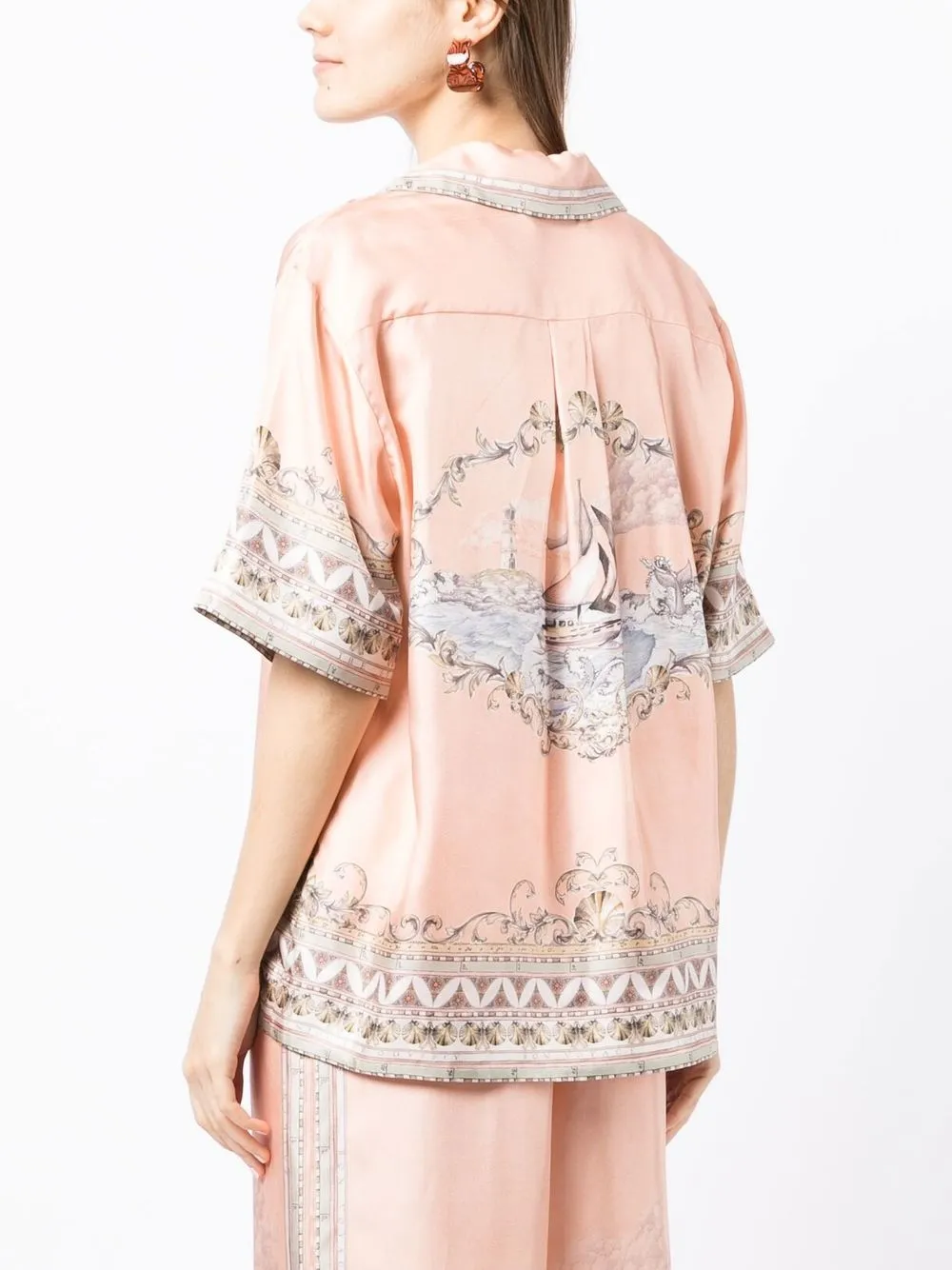 Zimmermann High Tide Oversized Shirt In 粉色