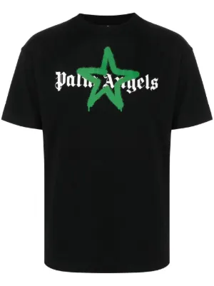 Palm Angels Milano sprayed-logo T-shirt | Black | FARFETCH