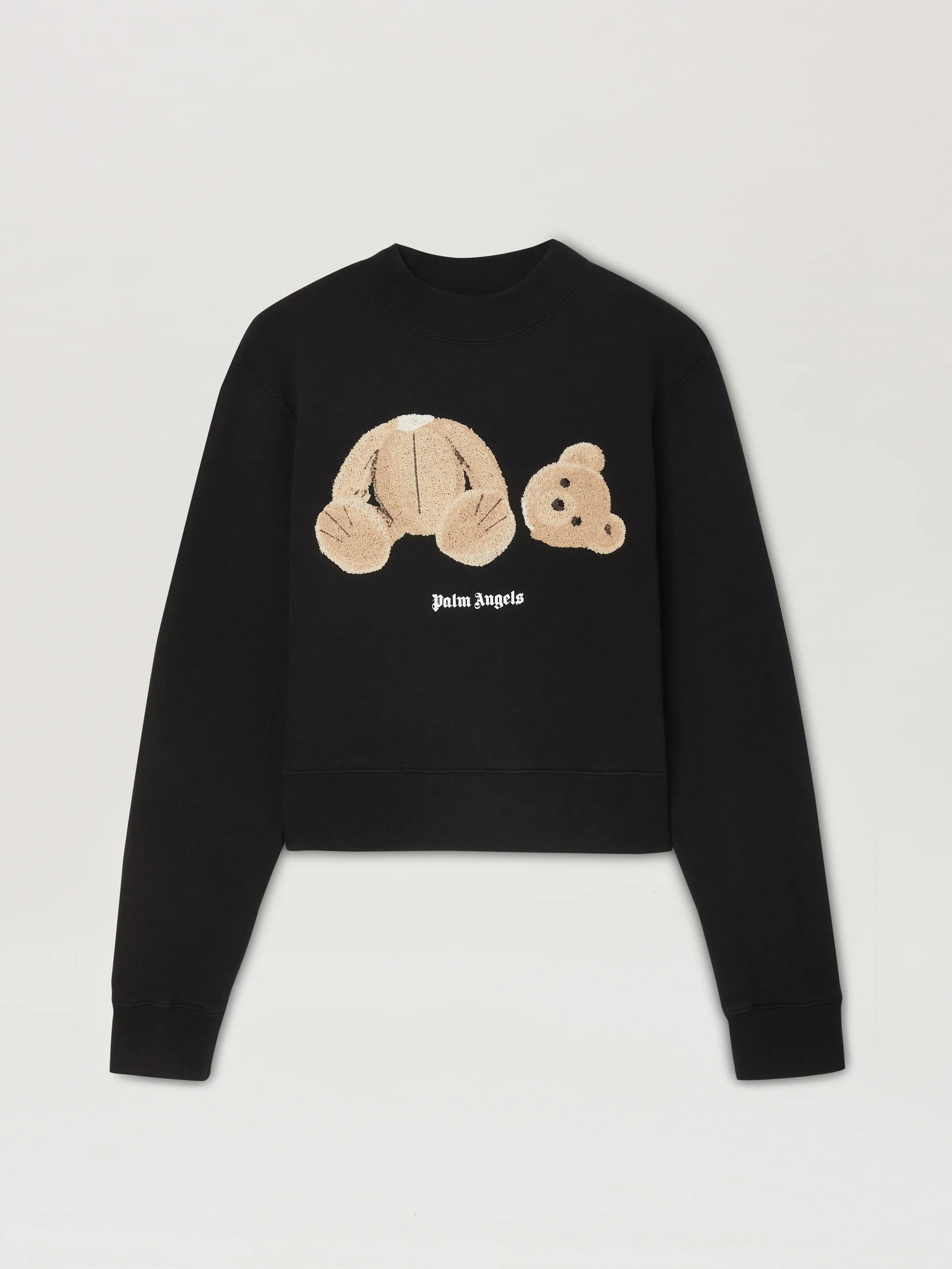 Palm Bear Fitted Crew Sweatshirt in black - Palm Angels® Official