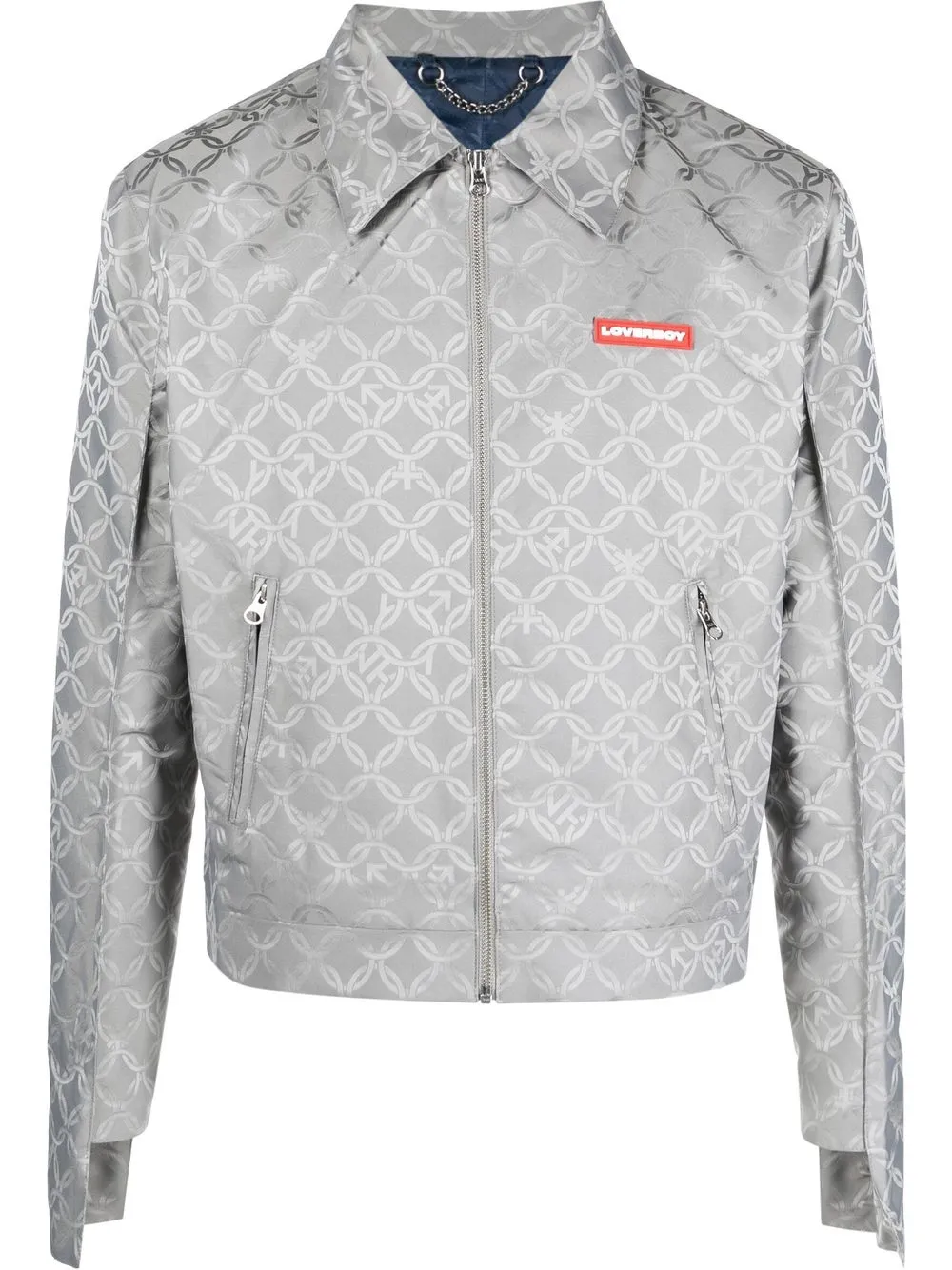 

Charles Jeffrey Loverboy chamarra con parche del logo en el pecho - Gris