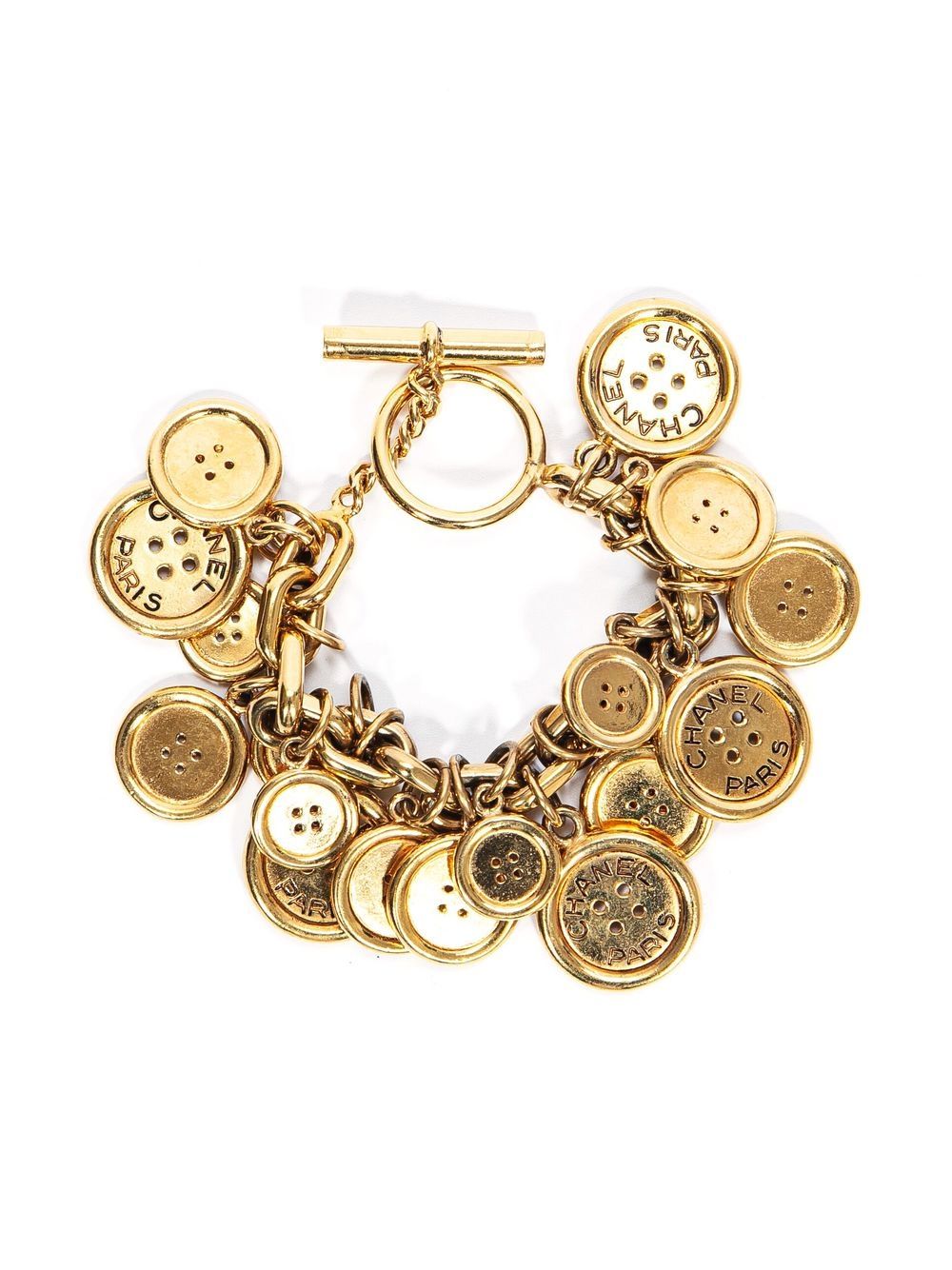 Chanel Pre-owned 1990s Button Charm Bracelet - Gold