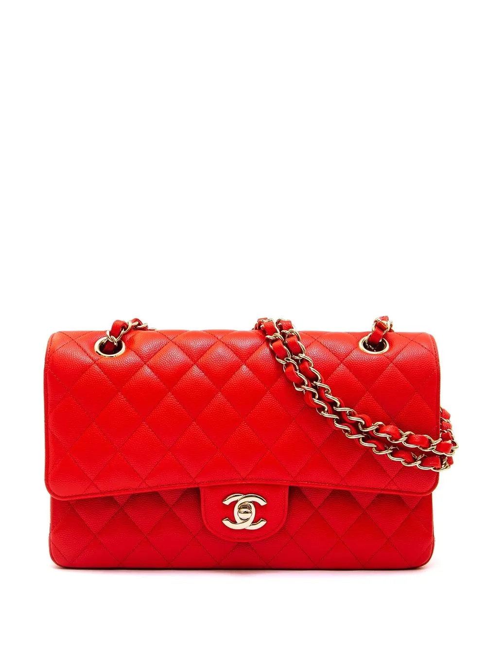 

CHANEL Pre-Owned bolsa de hombro Double Flap mediana 2017 - Rojo