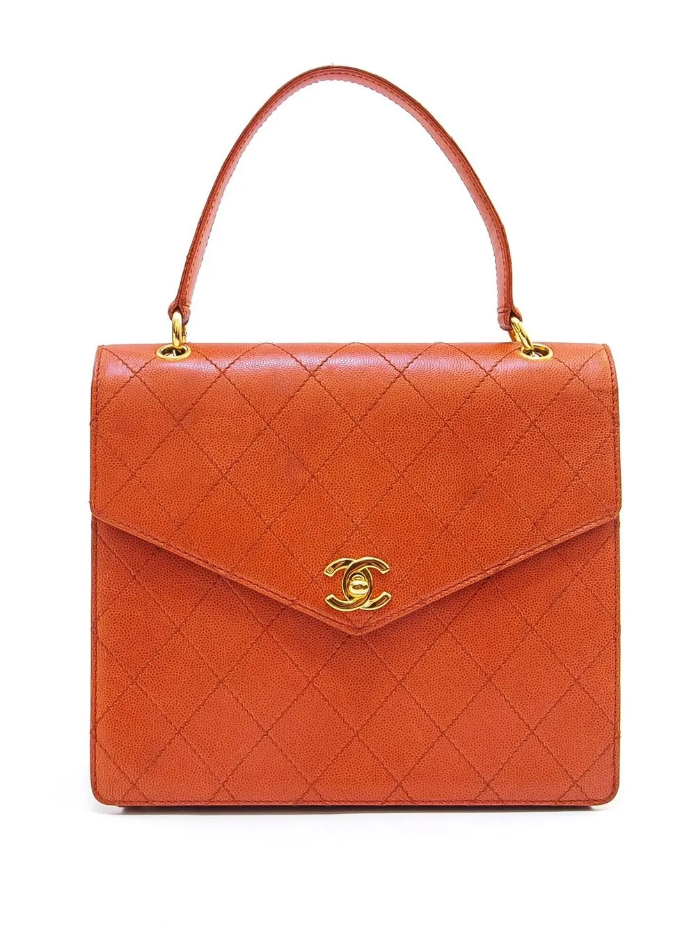 

Chanel Pre-Owned 1998-2000 CC Turn-lock top-handle bag - Orange