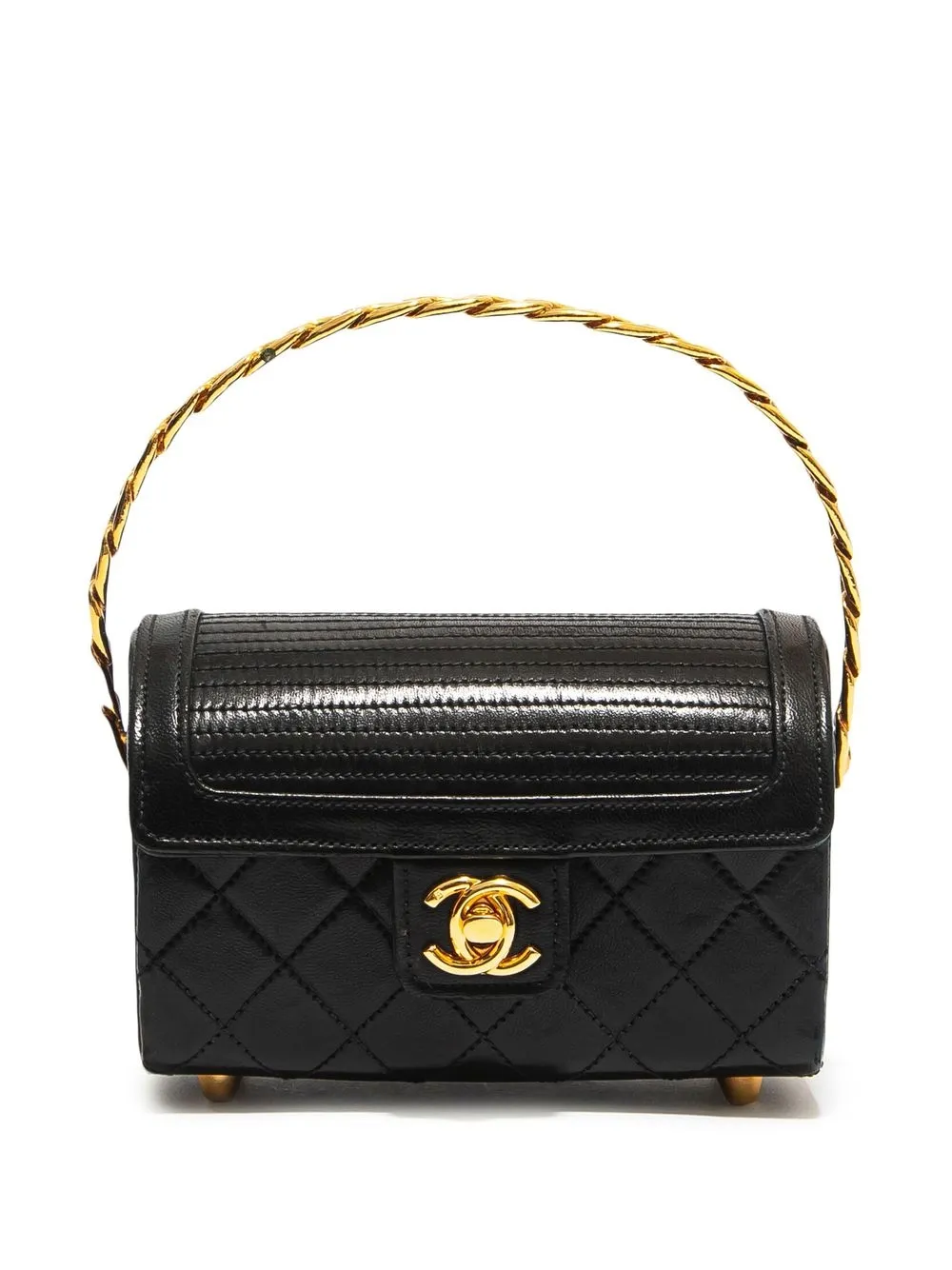 

CHANEL Pre-Owned 1985-1990 CC Turn-lock top-handle mini bag - Black