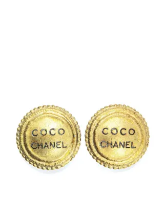CHANEL Pre-Owned 1994 ロゴボタン イヤリング | ゴールドトーン 