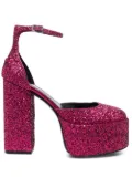 Paris Texas 140mm glitter-embellished platform pumps - Pink