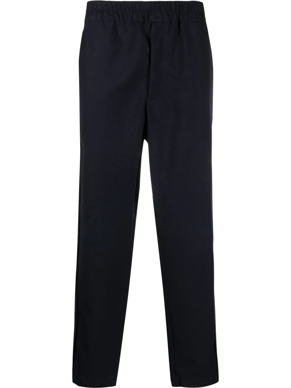 straight-leg wool trousers