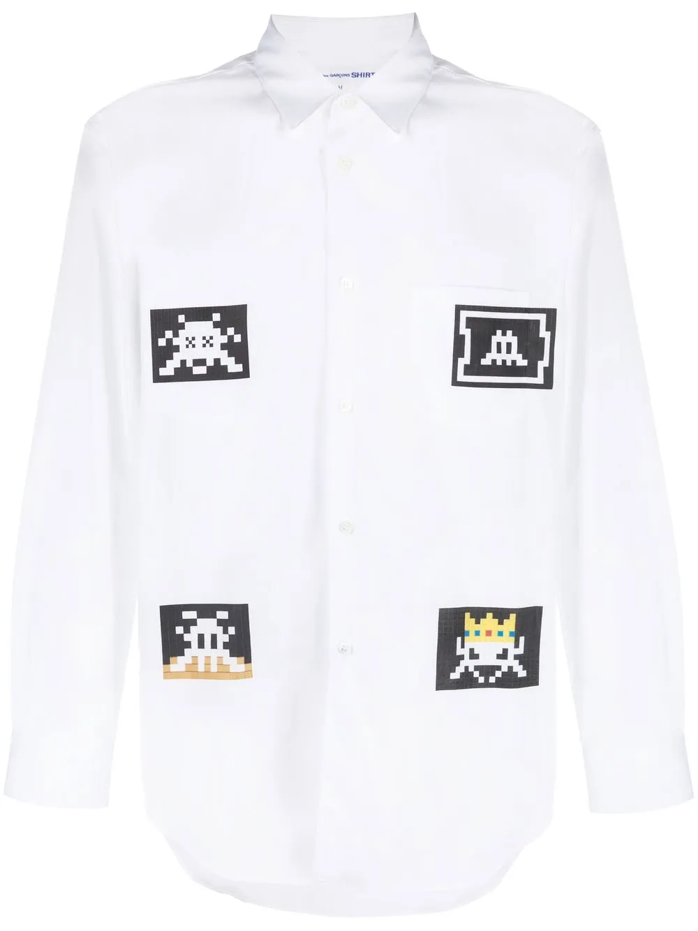 

Comme Des Garçons Shirt Space Invader graphic-print shirt - White