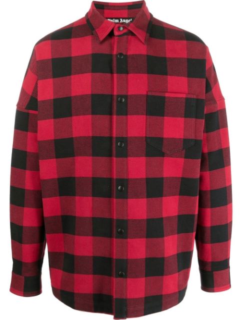 Palm Angels logo-print checked shirt