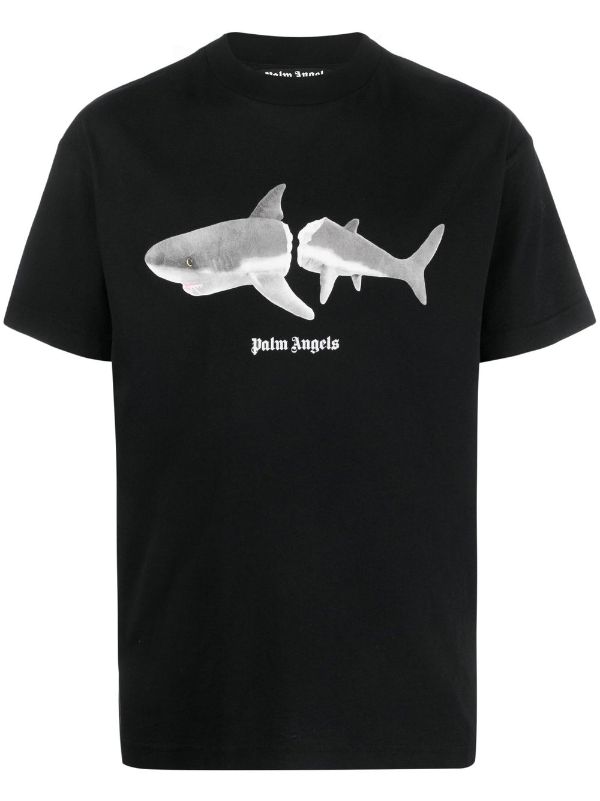 Palm Angels Shark-print Organic Cotton T-shirt - Farfetch