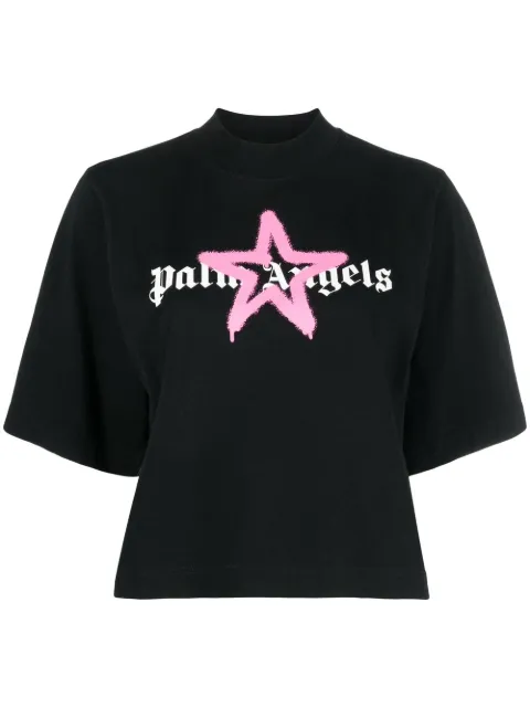 Palm Angels star logo cropped T-shirt