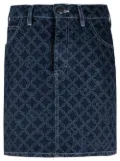Charles Jeffrey Loverboy jacquard-pattern denim skirt - Blue