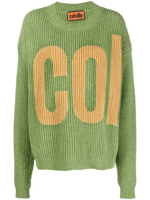 colville ribbed intarsia-knit logo jumper