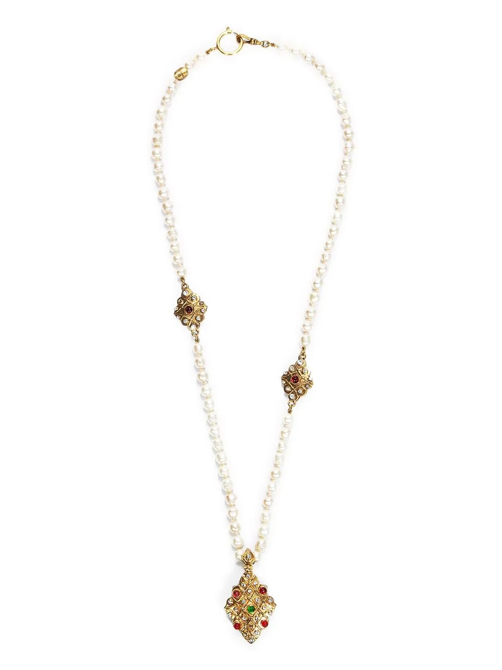 CHANEL Pre-Owned collar con dije de perlas 1990 | Image 2
