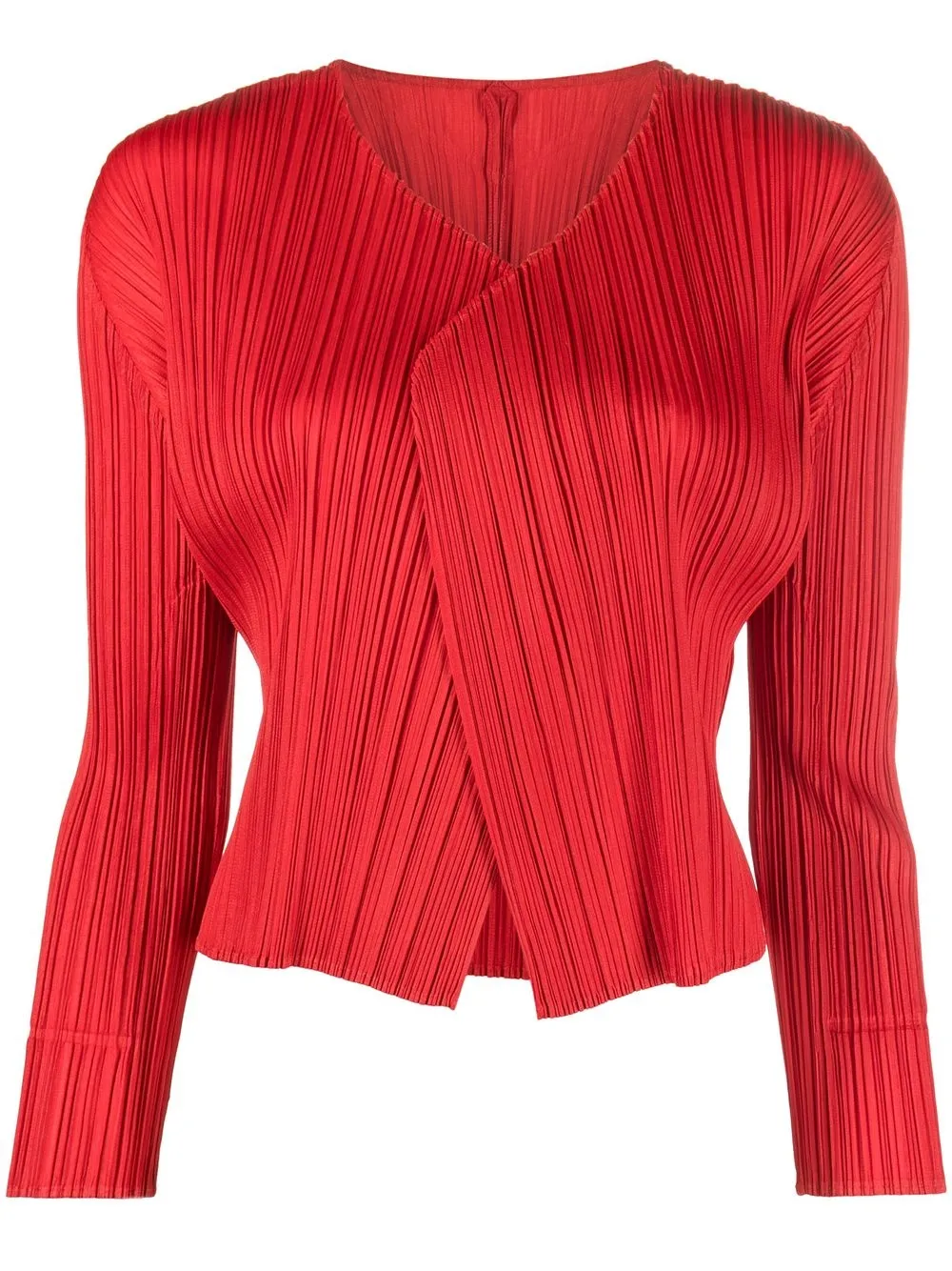 

Pleats Please Issey Miyake pleated long sleeve top - Red
