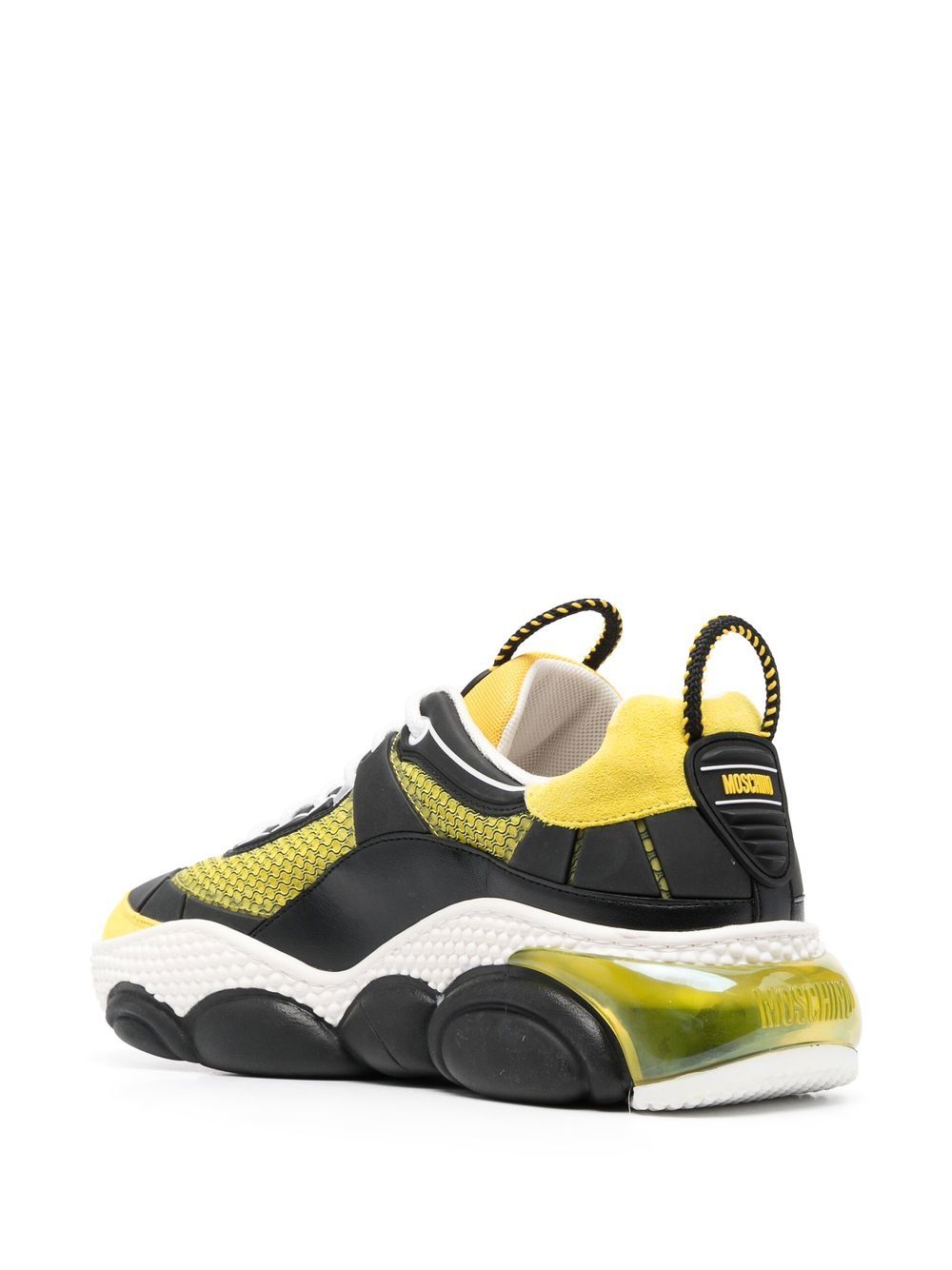Shop Moschino Layered Low-top Sneakers In Yellow