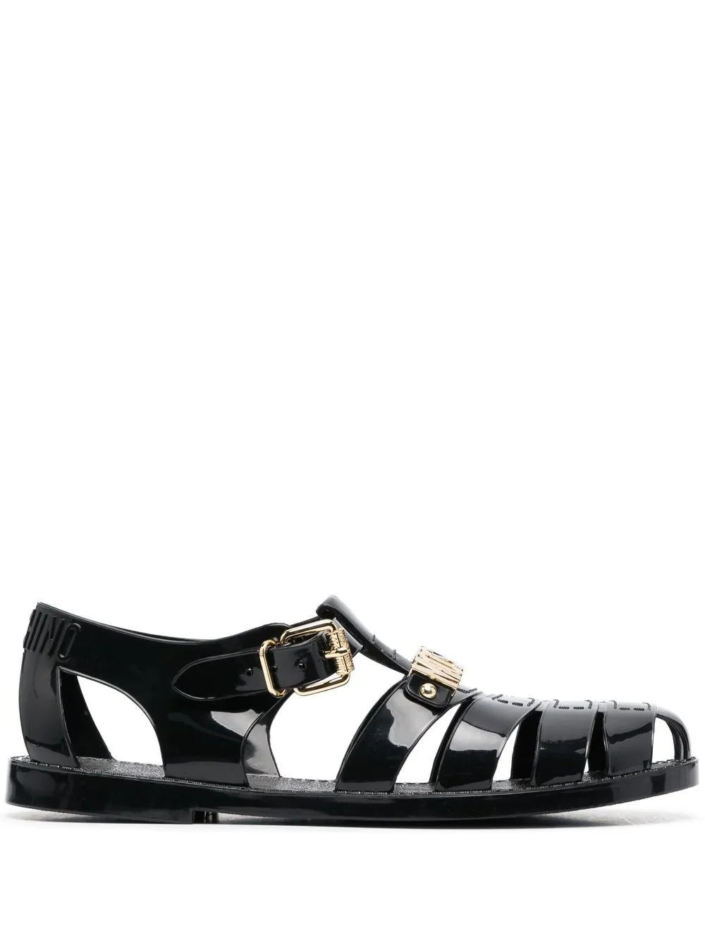 

Moschino sandalias con placa del logo - Negro