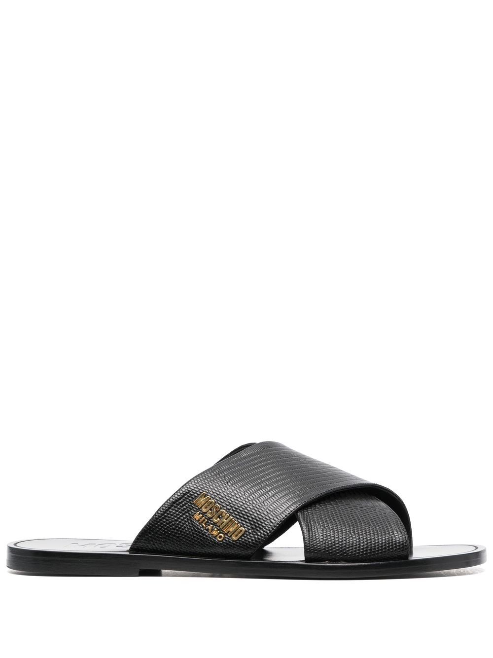 

Moschino sandalias con tiras cruzadas - Negro