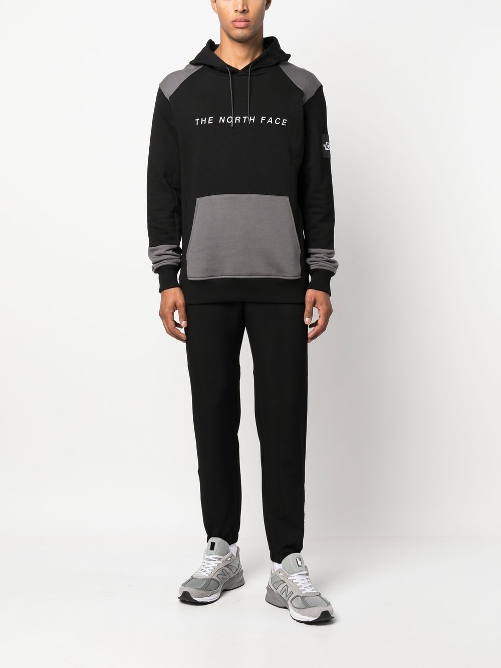 The North Face logo-print colour-block Hoodie - Farfetch