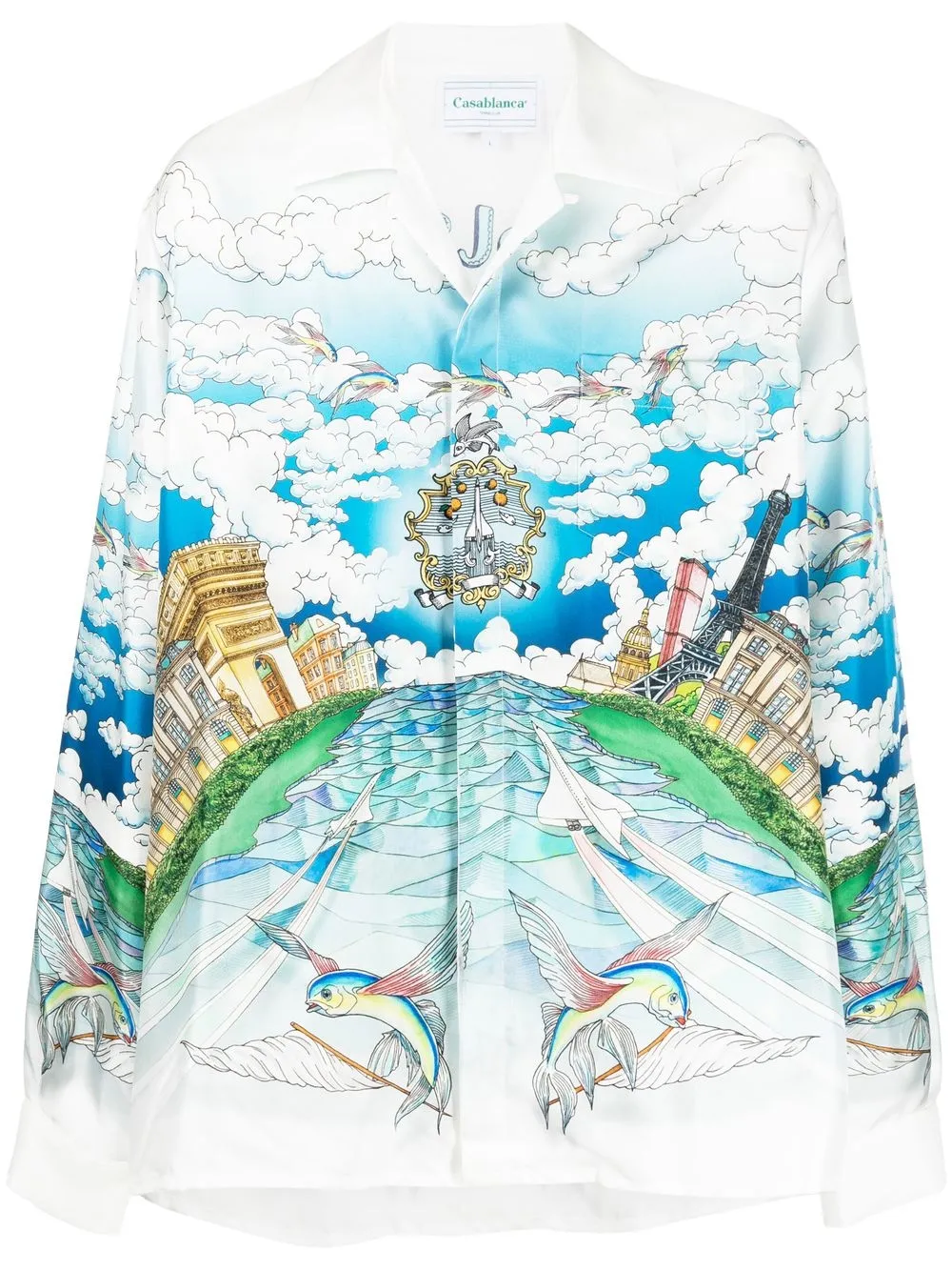 

Casablanca graphic-print long-sleeve shirt - White