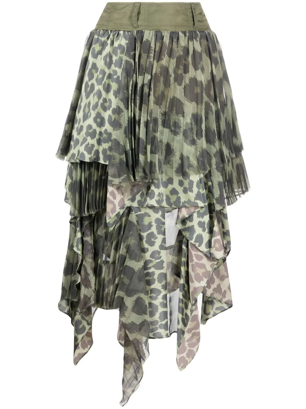 

sacai leopard-print skirt - Green