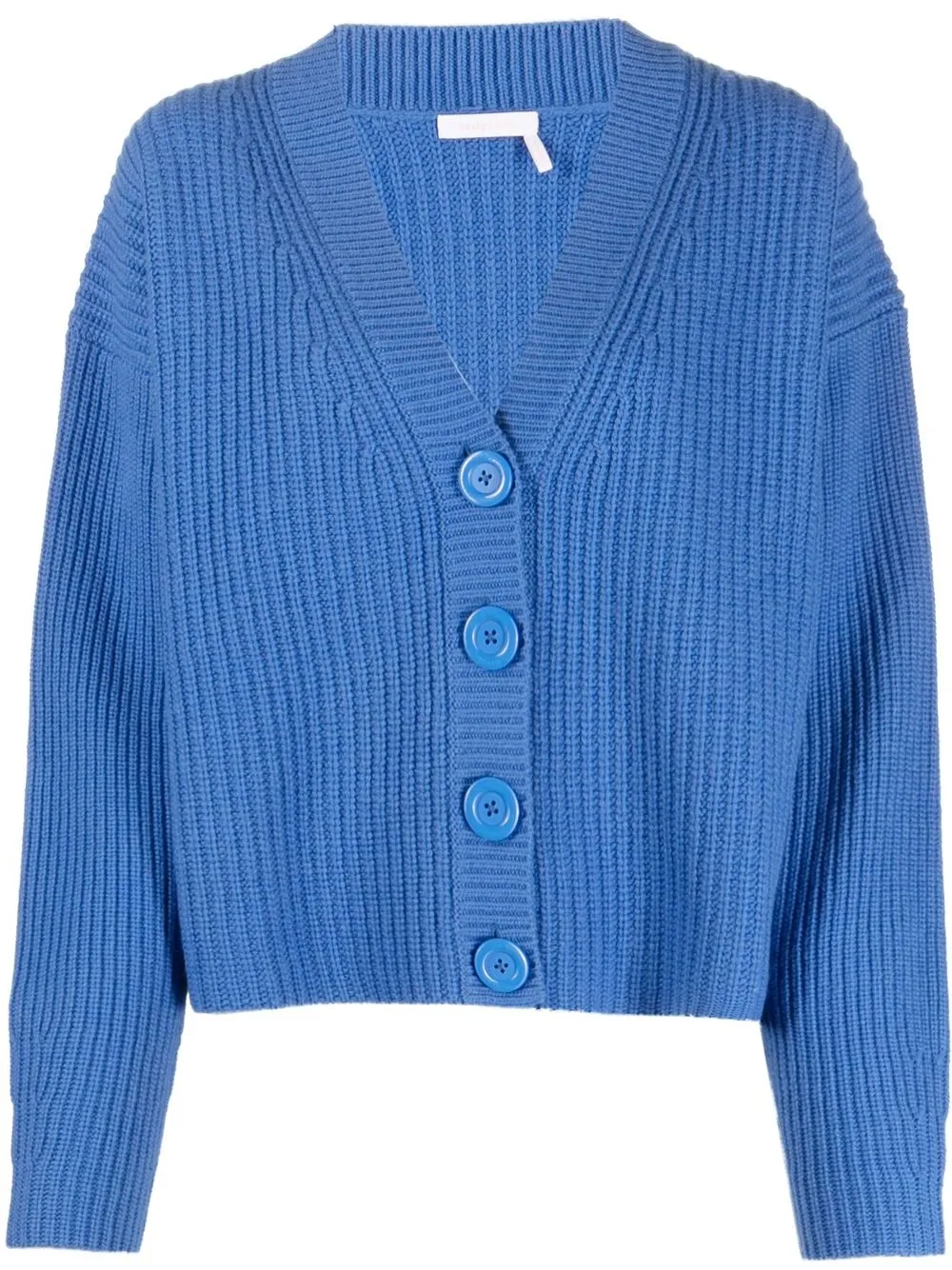 

See by Chloé chunky-knit V-neck cardigan - Blue