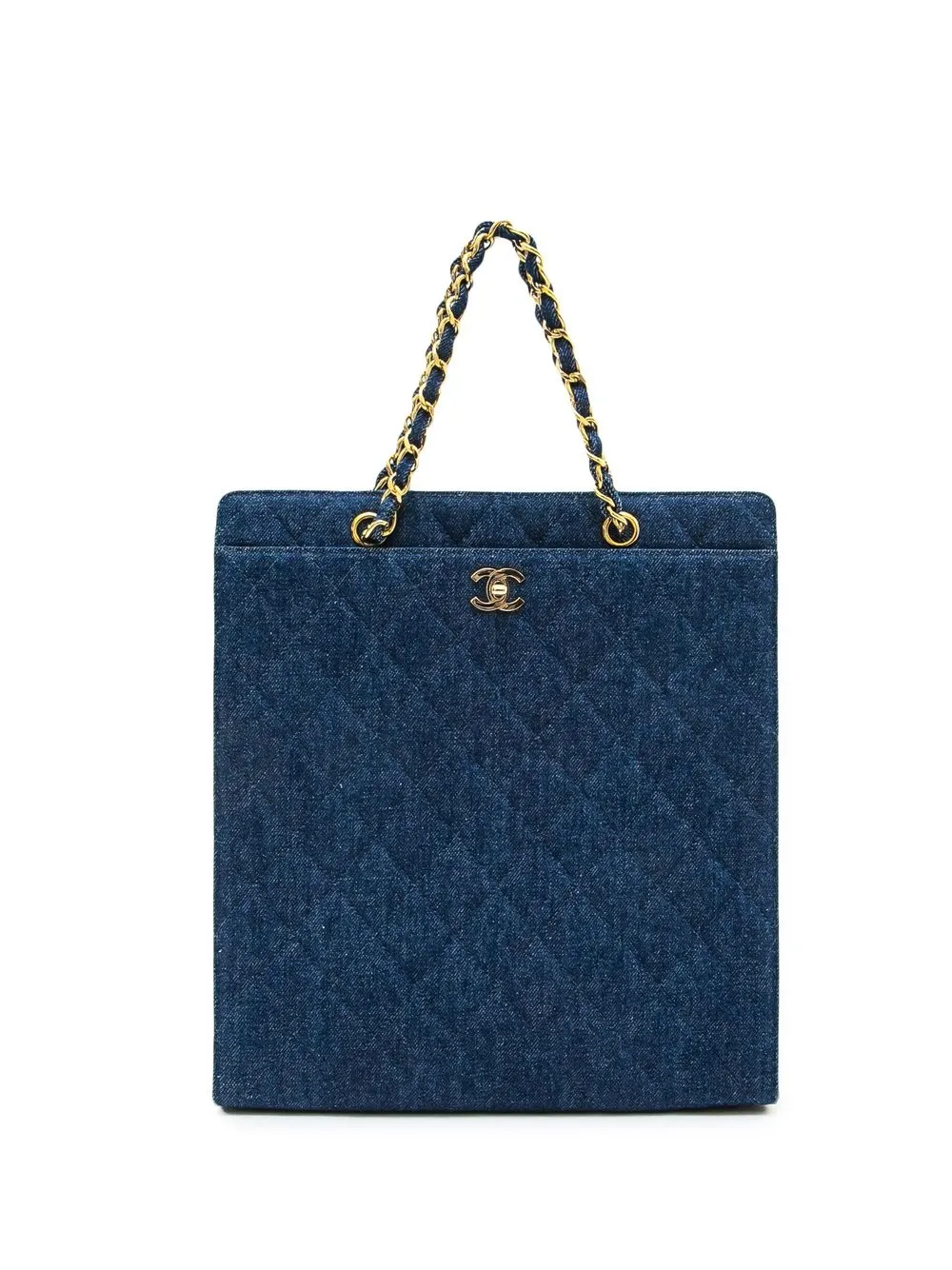 

Chanel Pre-Owned 1990s CC Turn-lock denim tote bag - Blue