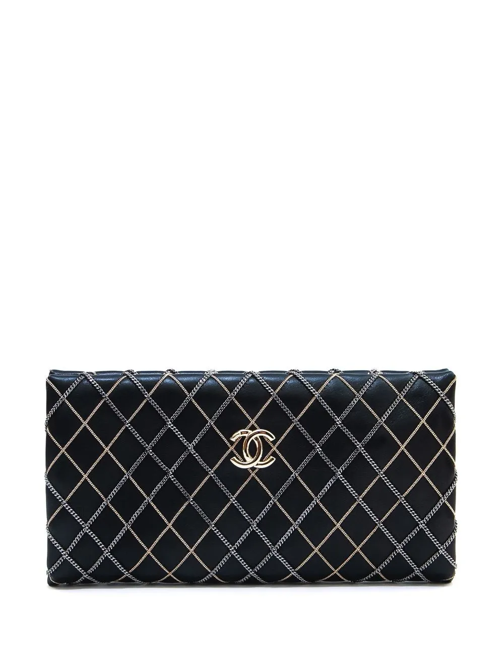 

Chanel Pre-Owned 2018 Wild Stitch logo clutch - Black