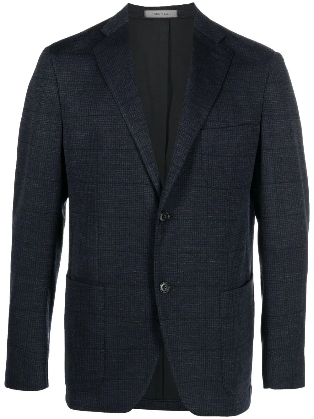 

Corneliani checked single-breasted blazer - Blue