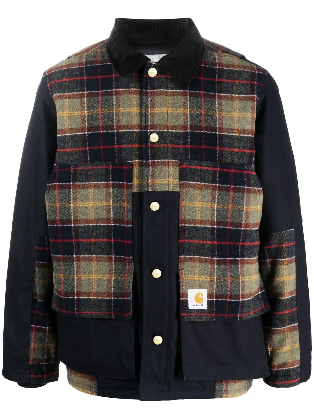 

Carhartt WIP Highland plaid-panel jacket - 0ZEXX DARK NAVY