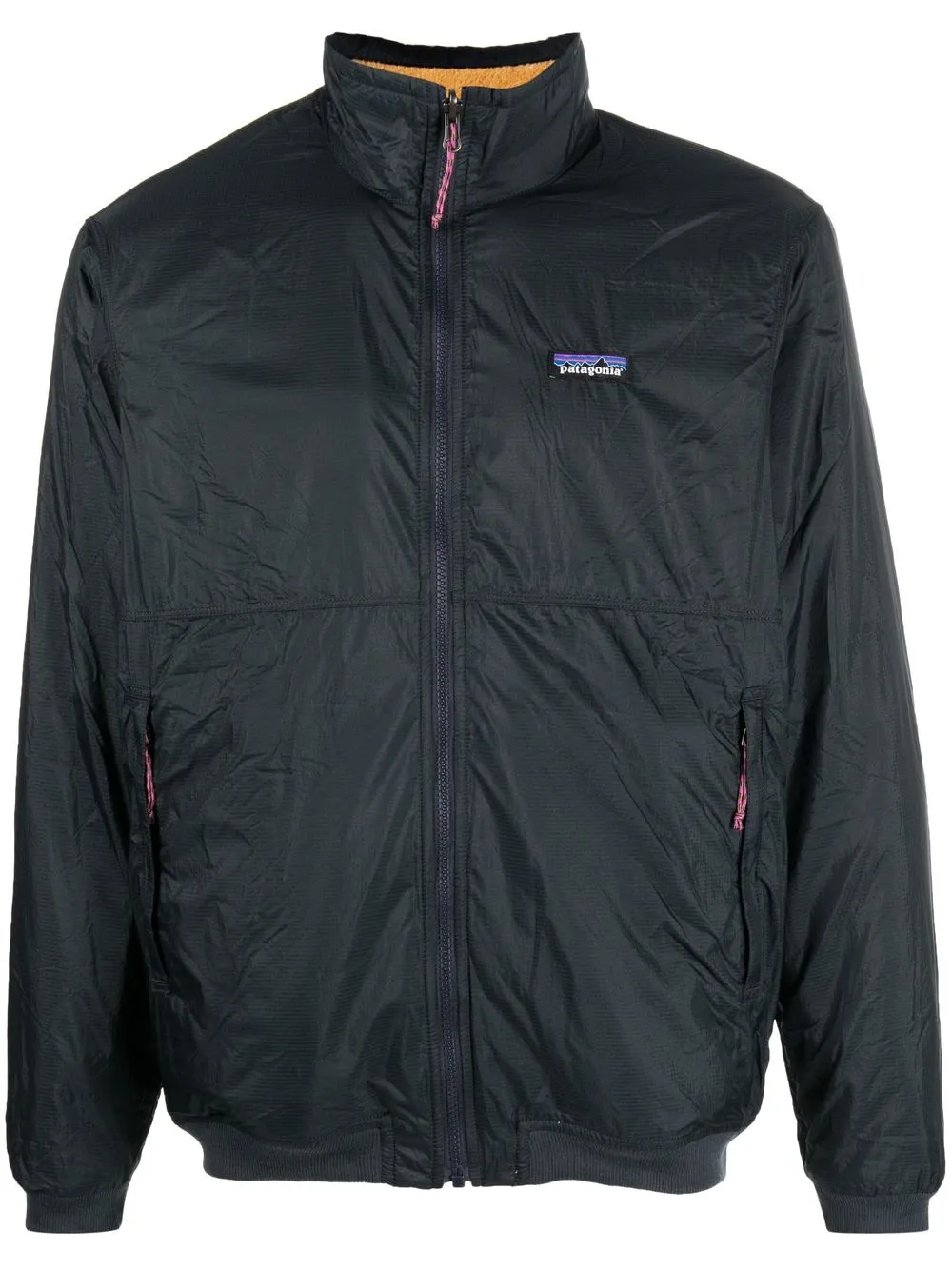 

Patagonia logo-patch zip-up jacket - Black
