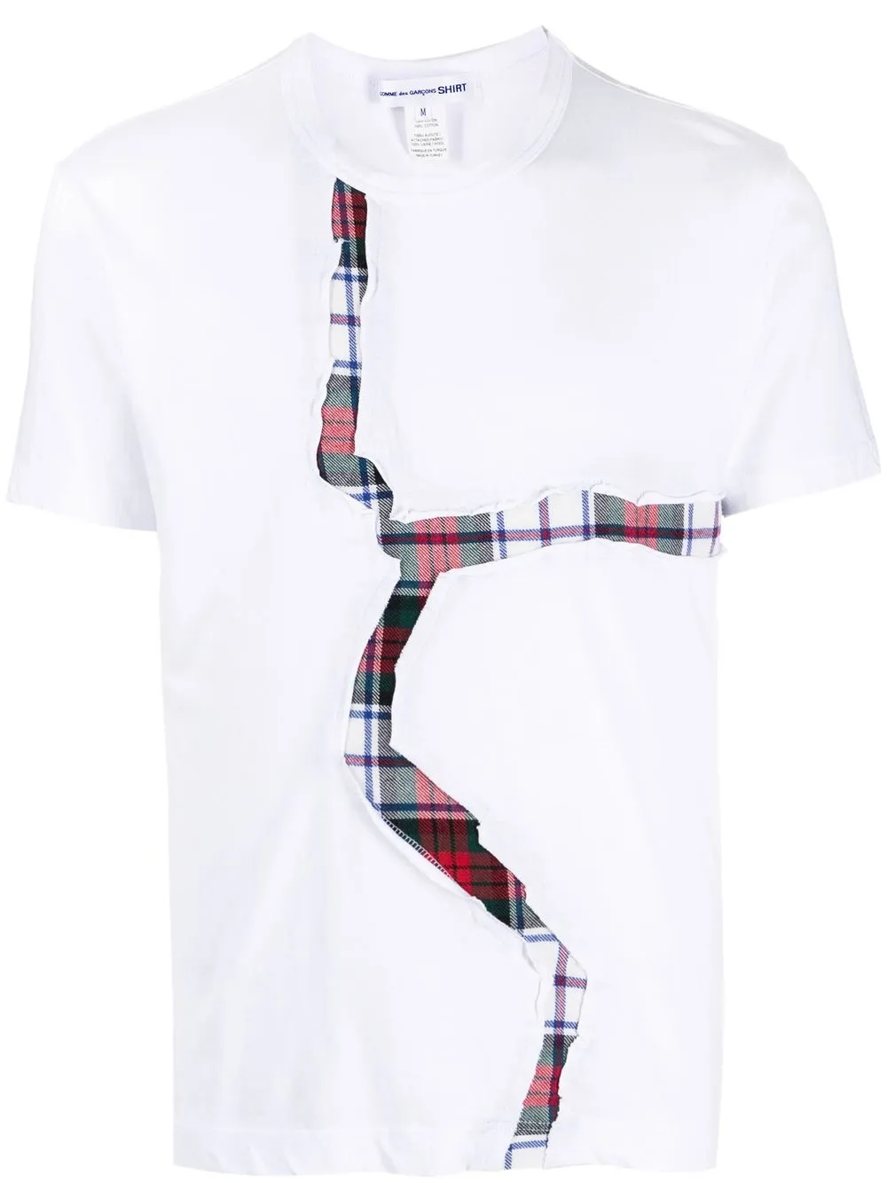 

Comme Des Garçons Shirt double-layer tartan-check T-shirt - White