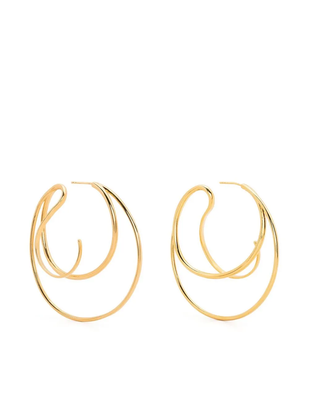 

Panconesi Double Kilter hoop earrings - Gold