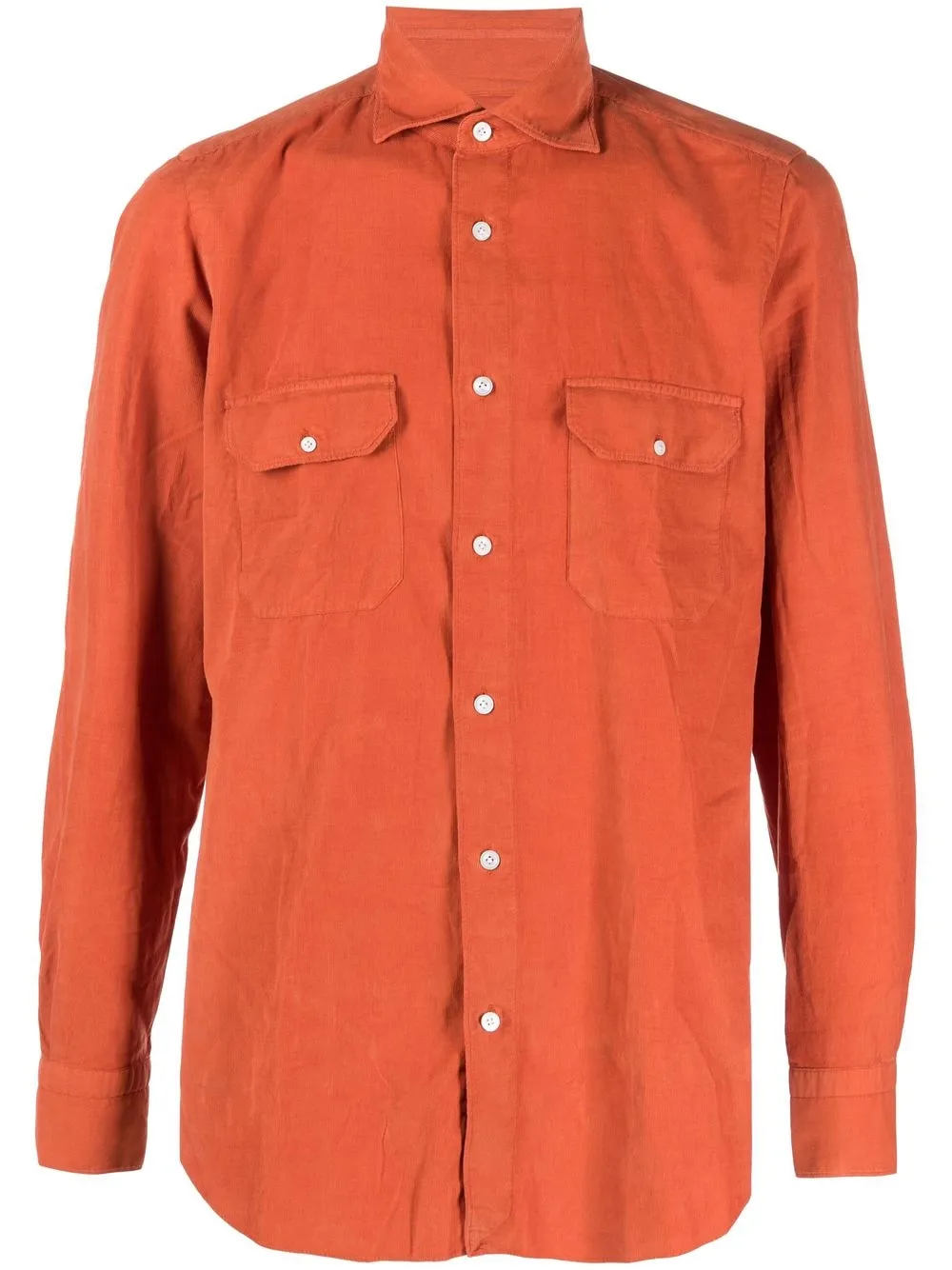 

Finamore 1925 Napoli buttoned chest-pocket shirt - Orange