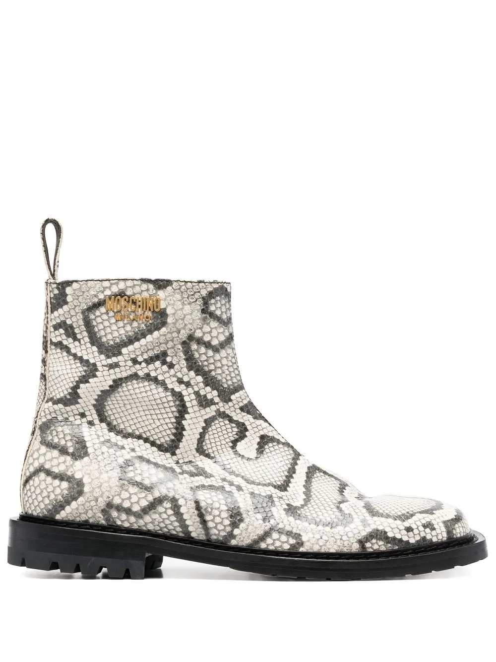 

Moschino botines con efecto de piel de serpiente - Gris