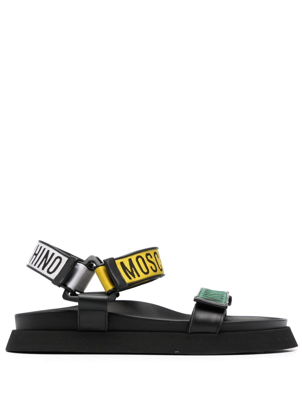 Moschino logo discount tape sandals