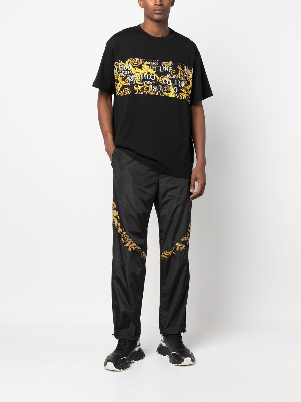 Versace Jeans Couture T-shirt met barokprint - Zwart