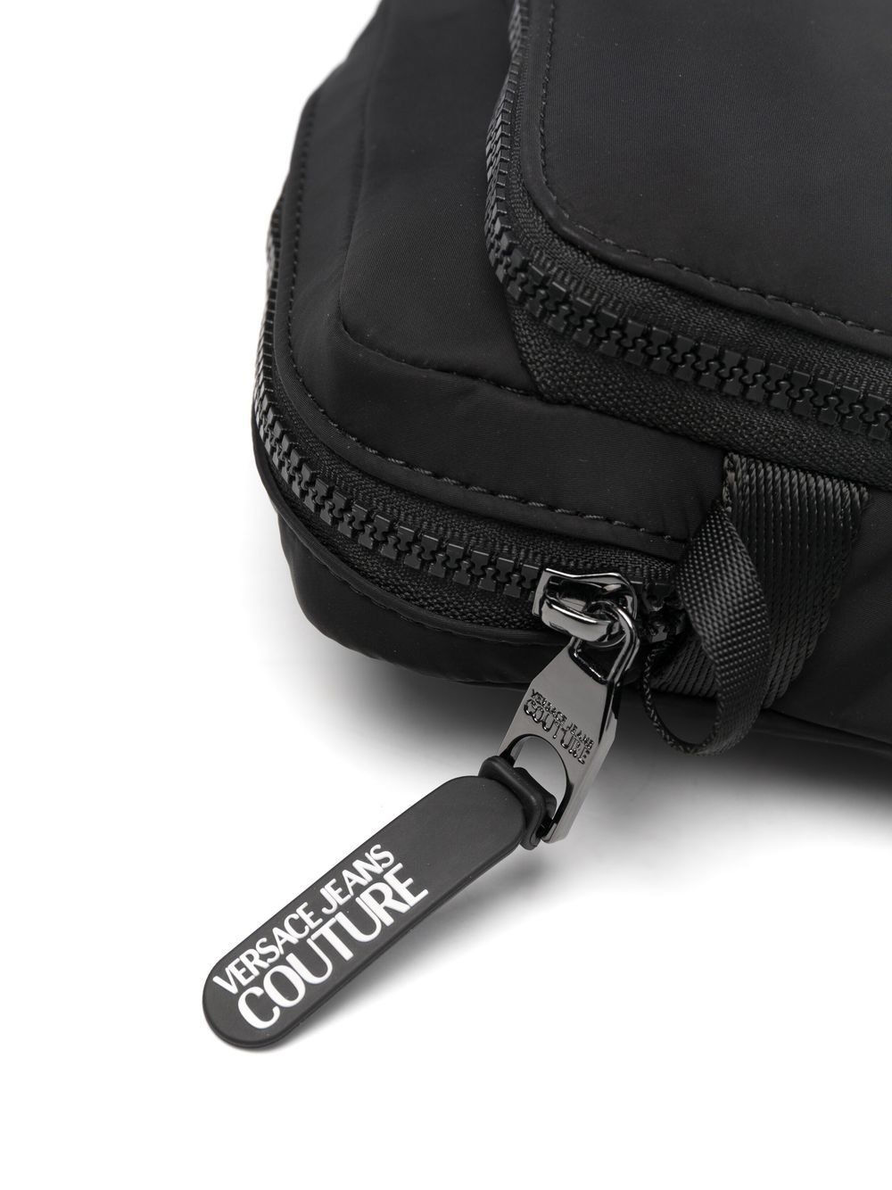 Shop Versace Jeans Couture Logo-embellished Messenger Bag In Black