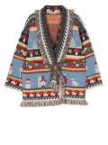 Alanui Kids patterned intarsia knit cardigan - Blue