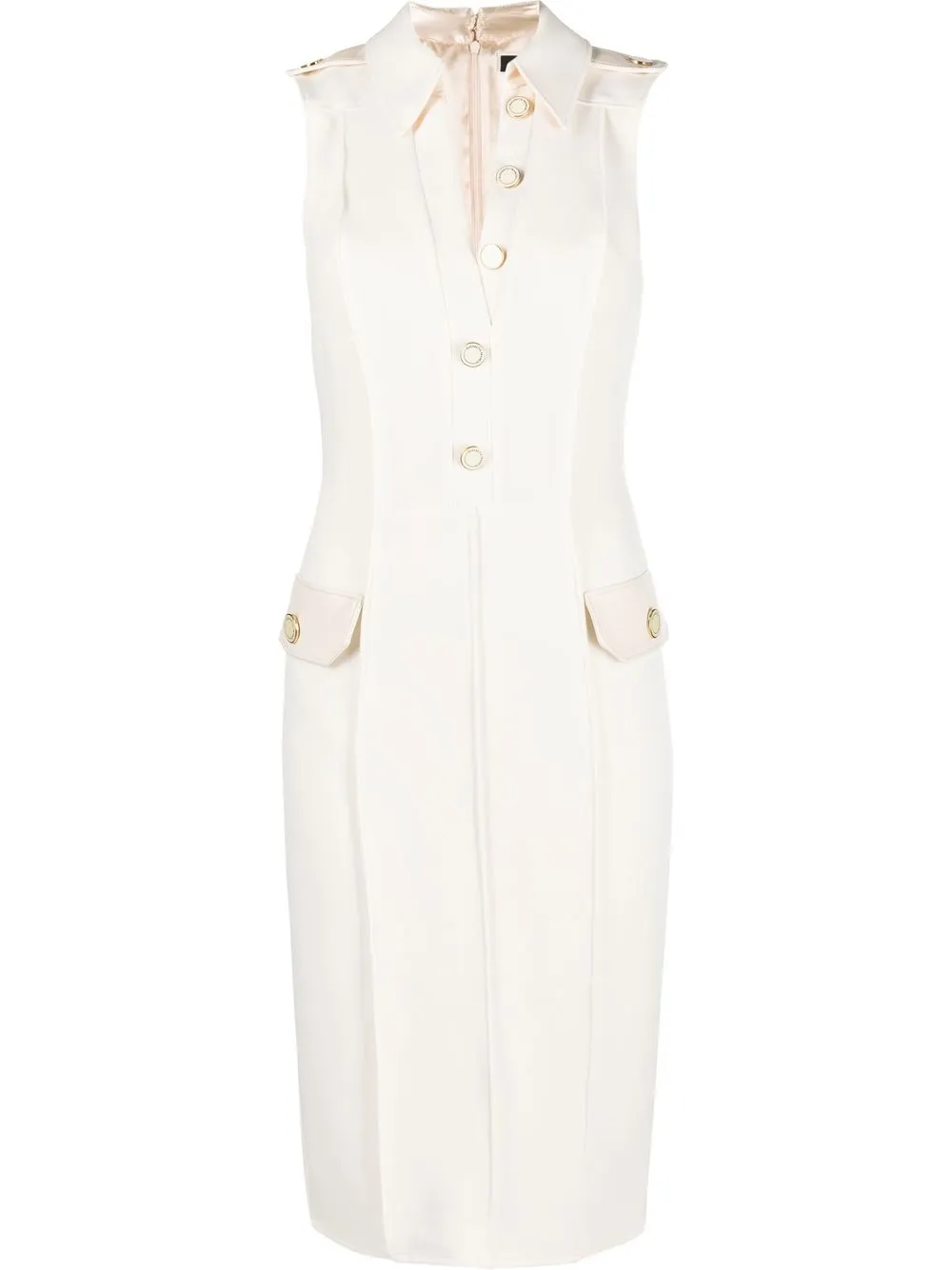 

Elisabetta Franchi button-front sleeveless dress - Neutrals