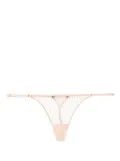 Kiki de Montparnasse striped lace G-string thong - Pink