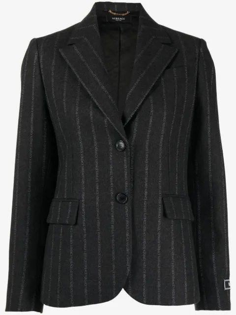 Versace Ges logo-pinstripe blazer