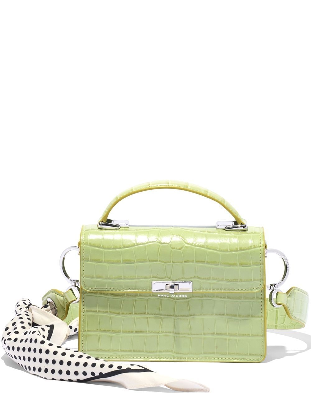 Yellow Croc-Effect Leather Handbags Lock Satchel Handbags