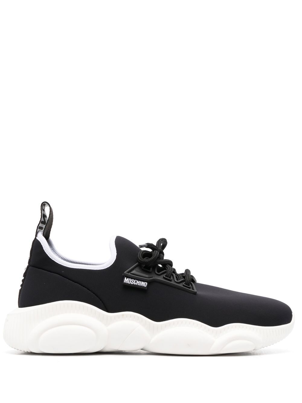 Moschino Almond-toe Running Sneakers In Black
