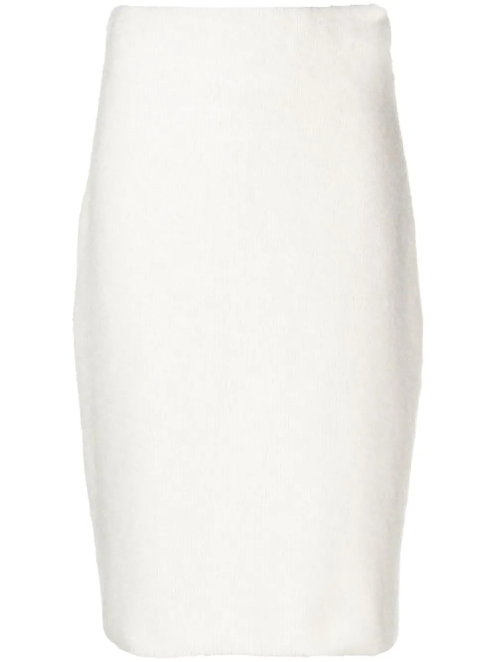 

JW Anderson logo-patch fine-knit skirt - White